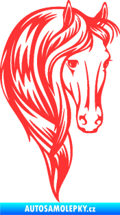Samolepka Kůň 064 pravá s hřívou světle červená