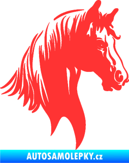 Samolepka Kůň 066 pravá hlava s hřívou světle červená