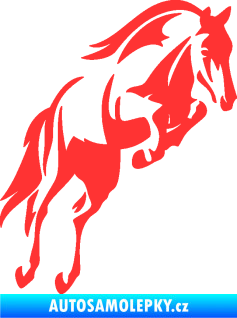 Samolepka Kůň 099 pravá ve skoku na zadních světle červená