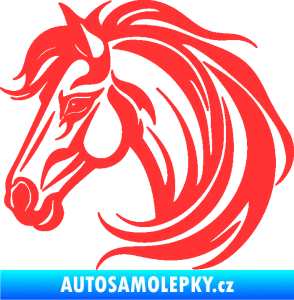 Samolepka Kůň 103 levá hlava světle červená