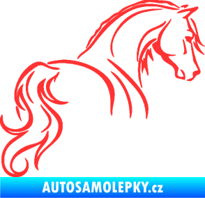 Samolepka Kůň 104 pravá světle červená