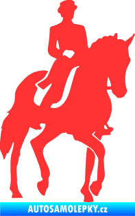 Samolepka Kůň drezura pravá světle červená