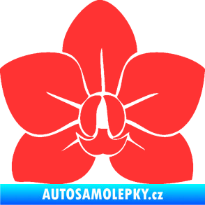 Samolepka Květina dekor 023 orchidej květ světle červená