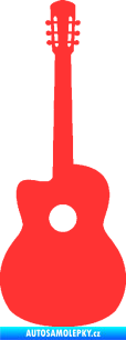 Samolepka Kytara akustická světle červená