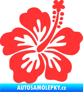 Samolepka Kytička 001 pravá ibišek světle červená