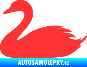 Samolepka Labuť 001 levá světle červená