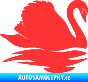 Samolepka Labuť 003 pravá světle červená