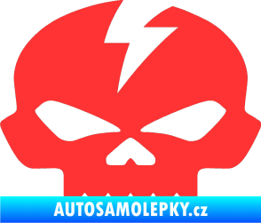 Samolepka Lebka 001 levá světle červená