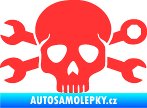 Samolepka Lebka 030 pravá mechanik světle červená