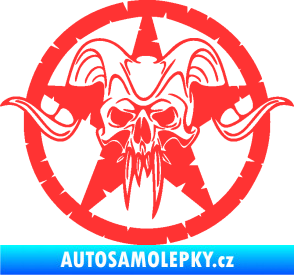 Samolepka Lebka 039 levá army hvězda světle červená