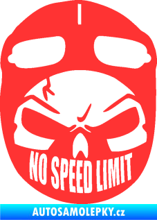 Samolepka Lebka 043 motorkář světle červená