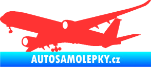 Samolepka Letadlo 017 levá Airbus A 350 světle červená