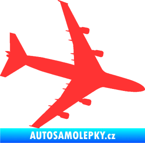Samolepka letadlo 023 pravá Jumbo Jet světle červená