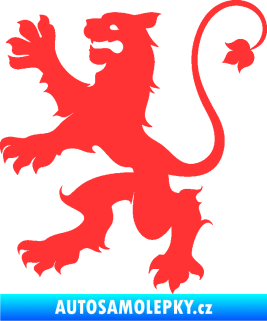 Samolepka Lev heraldika 002 levá světle červená