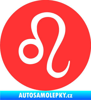 Samolepka Lev zvěrokruh 001 - horoskop světle červená