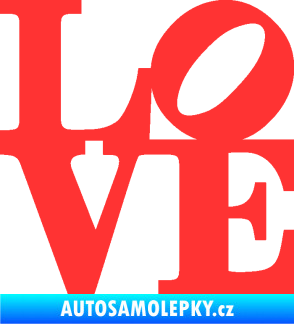 Samolepka Love 003 nápis světle červená