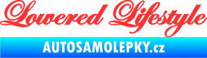 Samolepka Lowered lifestyle nápis světle červená