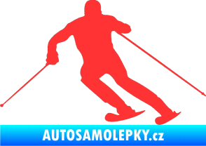 Samolepka Lyžař 003 levá světle červená