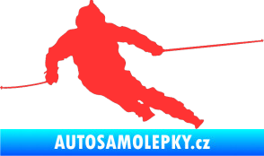 Samolepka Lyžař 015 levá světle červená