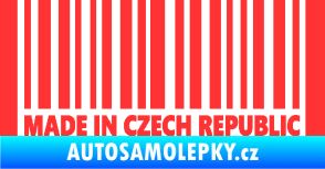 Samolepka Made in Czech republic čárový kód světle červená