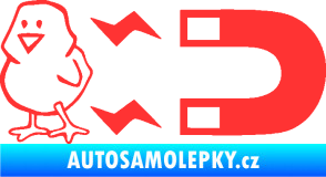 Samolepka Magnet na ptáky levá světle červená