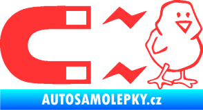 Samolepka Magnet na ptáky pravá světle červená