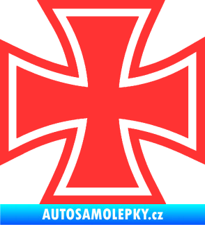 Samolepka Maltézský kříž 001 světle červená