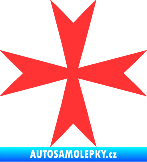 Samolepka Maltézský kříž 002 světle červená