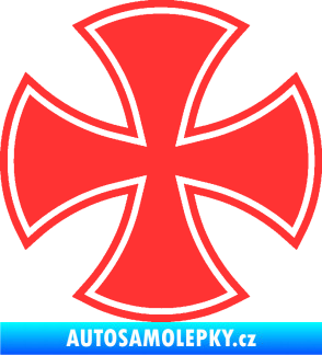Samolepka Maltézský kříž 003 světle červená