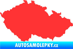 Samolepka Mapa České republiky 001  světle červená