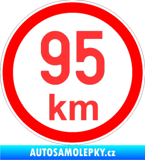 Samolepka Maximální rychlost 95km - nejvyšší konstrukční rychlost světle červená