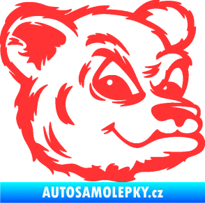 Samolepka Medvěd 011 pravá hlava světle červená