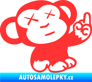 Samolepka Monkey Fuck Off JDM pravá světle červená