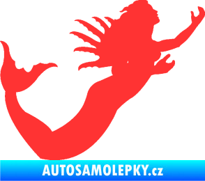 Samolepka Mořská panna pravá siréna světle červená