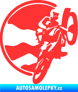 Samolepka Motokros 002 pravá světle červená