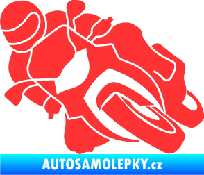 Samolepka Motorka 001 levá silniční motorky světle červená