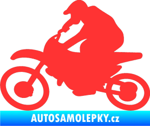 Samolepka Motorka 031 levá motokros světle červená