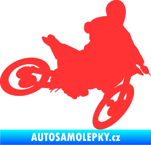 Samolepka Motorka 034 pravá motokros světle červená