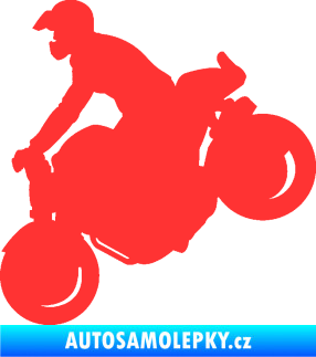 Samolepka Motorka 044 levá motokros světle červená