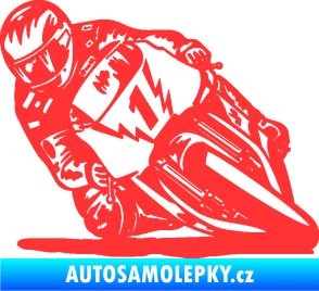 Samolepka Motorka 051 levá světle červená