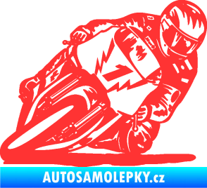 Samolepka Motorka 051 pravá světle červená