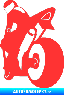 Samolepka Motorka 052 levá světle červená