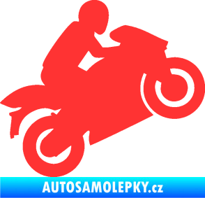 Samolepka Motorkář 007 pravá světle červená