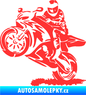 Samolepka Motorkář 010 levá světle červená