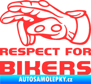 Samolepka Motorkář 014 levá respect for bikers světle červená