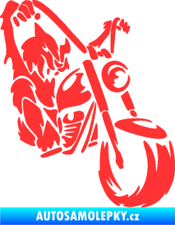Samolepka Motorkář 015 pravá harley světle červená
