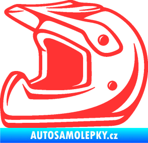 Samolepka Motorkářská helma 002 levá světle červená