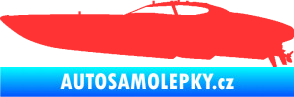 Samolepka Motorový člun 002 levá světle červená