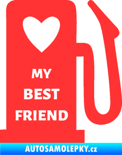 Samolepka My best friend benzínová pumpa světle červená