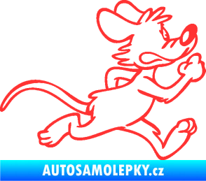 Samolepka Myš 001 pravá sprintuje světle červená